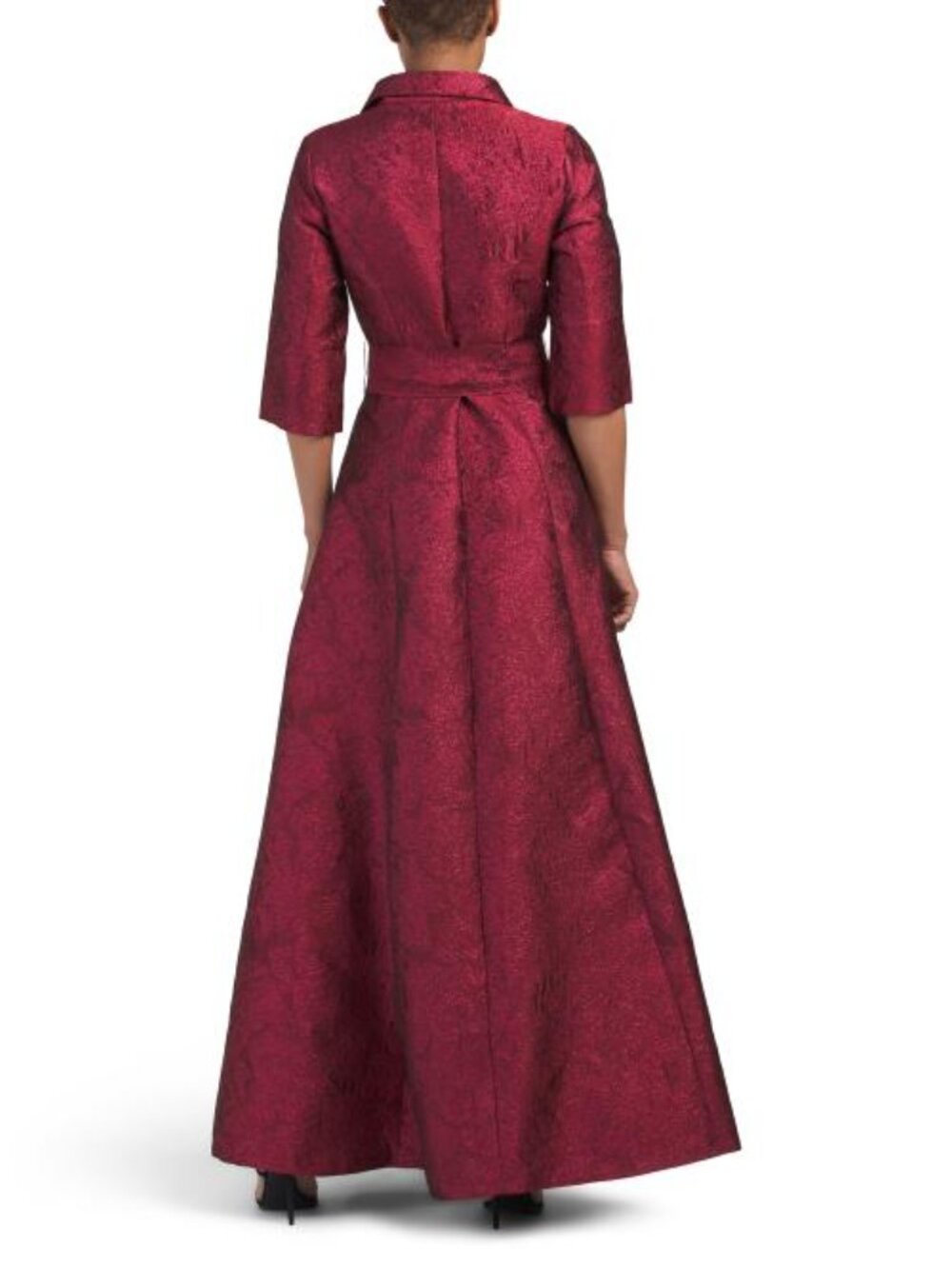RENE BY RENE RUIZ Three-quarter Sleeve Jacquard Shirt Gown - Picture 2 of 5